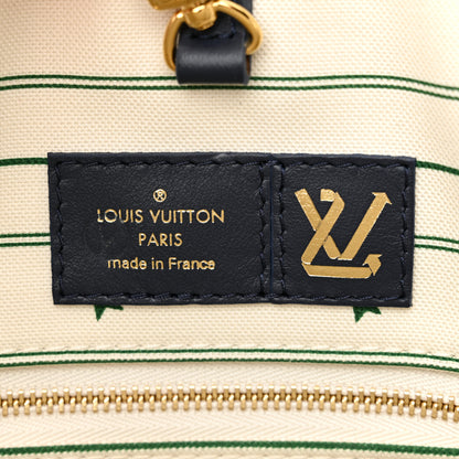 Louis Vuitton Jacquard Embroidered Tufted Monogram Hamptons Onthego GM Blue 6 of 10