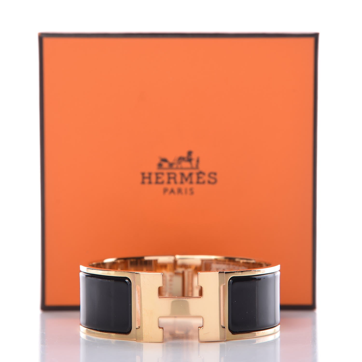Hermes Enamel Wide Clic Clac H Bracelet PM Black 6 of 6