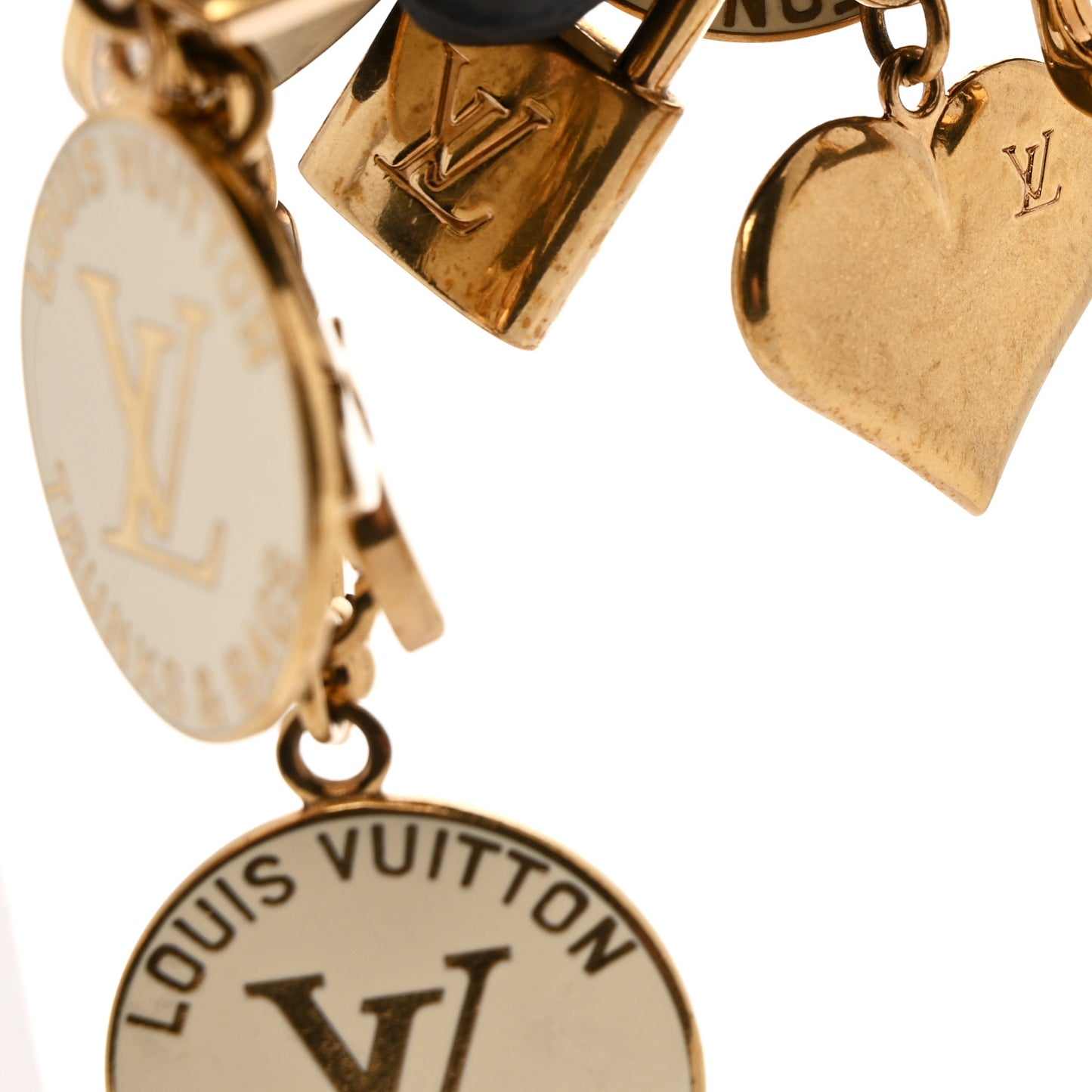 Trunks and Bags Breloques Bracelet Gold White