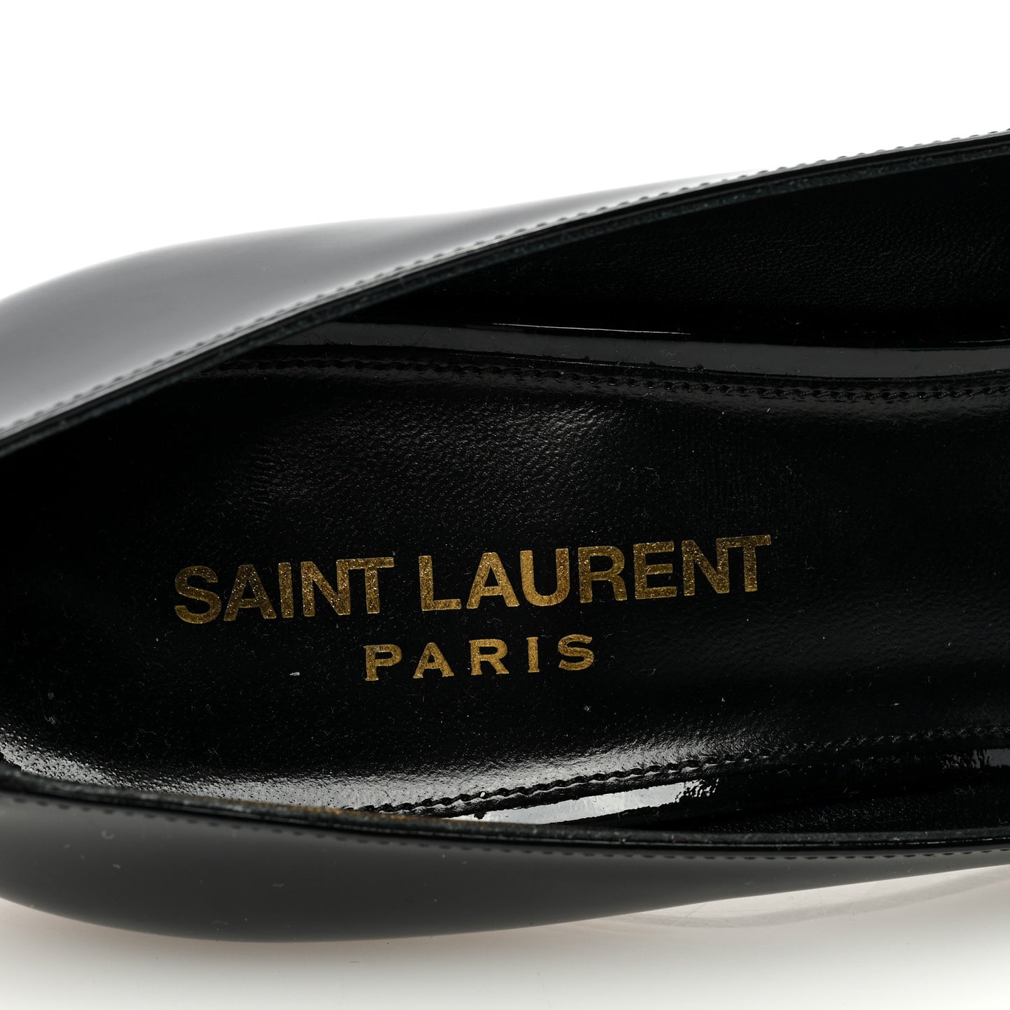 Patent Calfskin Opyum 85 Pumps 38 Black Gold