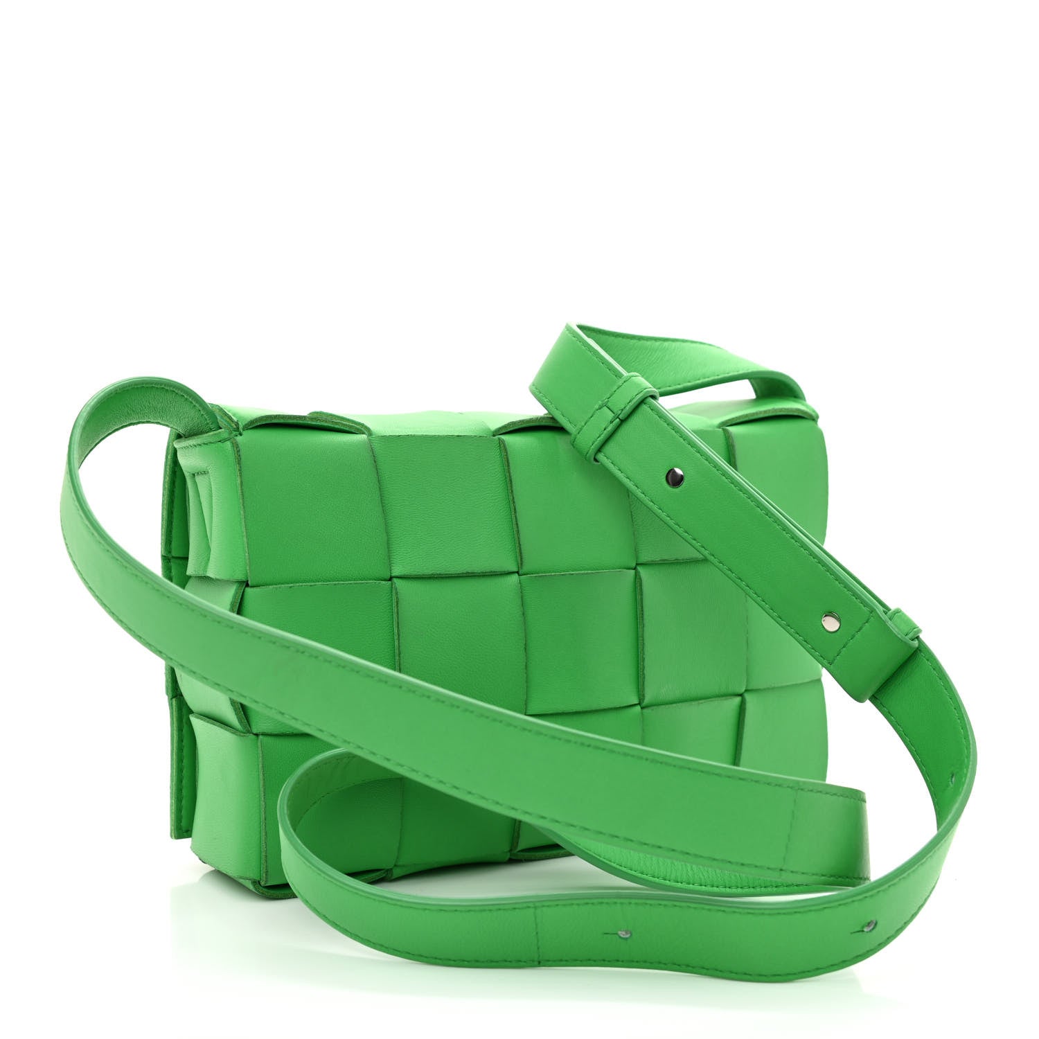 Bottega Veneta Lambskin Maxi Intrecciato Cassette Crossbody Bag Grass 3 of 8