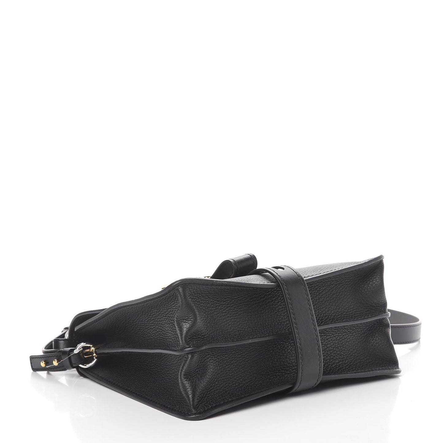 Grained Calfskin Medium Aby Day Shoulder Bag Black