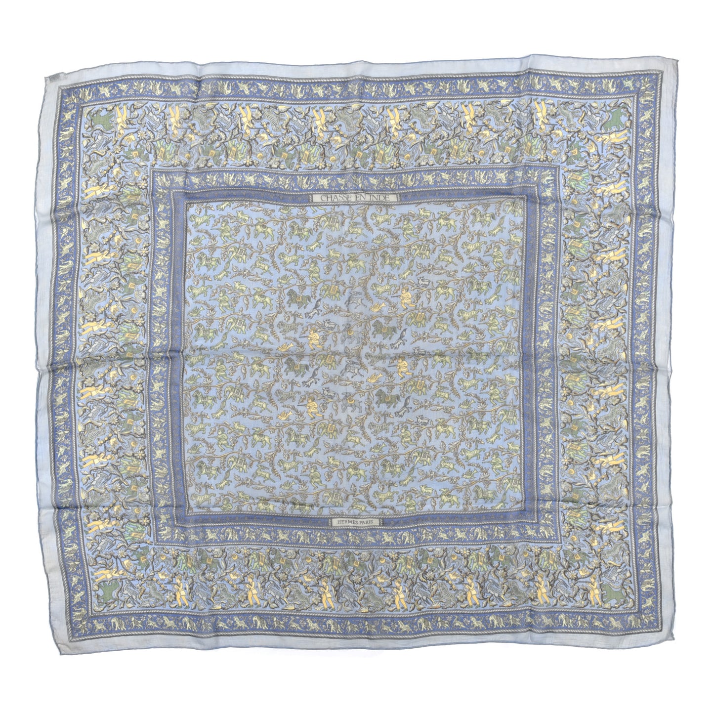 Silk Mousseline Chasse En Inde Scarf 90
