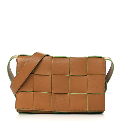 Bottega Veneta Grained Calfskin Maxi Intrecciato Cassette Crossbody Bag Caramel Pistachio 1 of 7