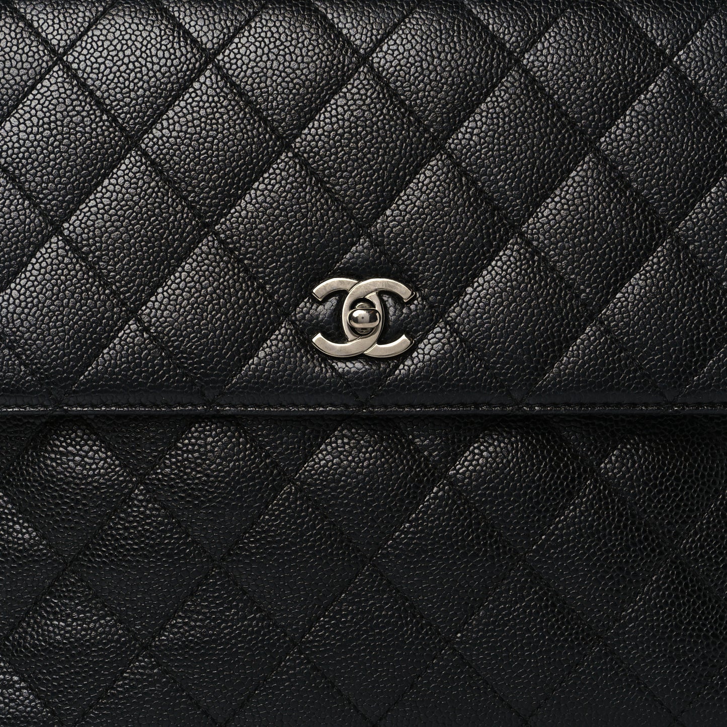 Caviar Quilted Jumbo Kelly Flap Black