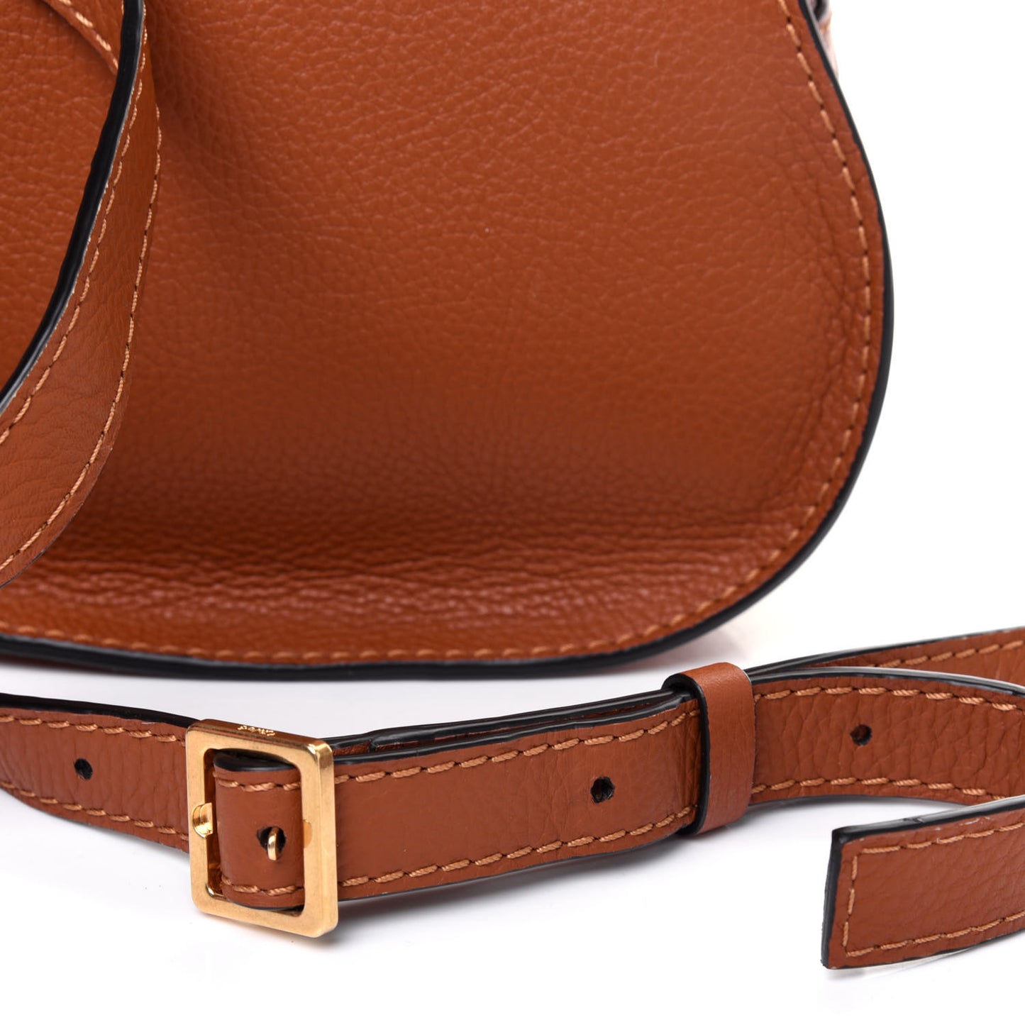 Calfskin Mini Marcie Round Crossbody Bag Tan