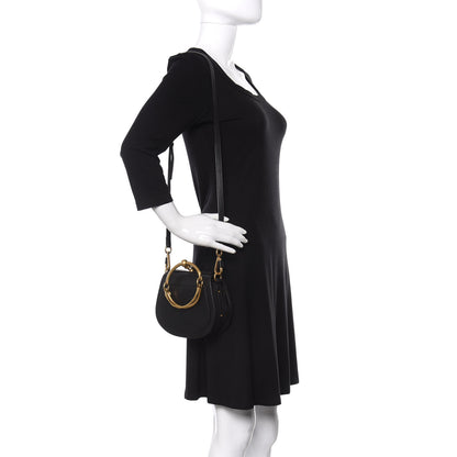 Chloe Calfskin Suede Small Nile Bracelet Bag Black 2 of 10