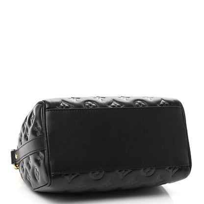 Louis Vuitton Lambskin Embossed Monogram Speedy 22 Bandouliere Black 4 of 8