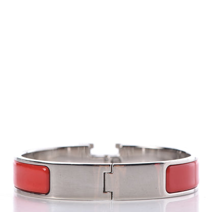 Hermes Enamel Narrow Clic Clac H Bracelet PM Rouge Vif White 3 of 4
