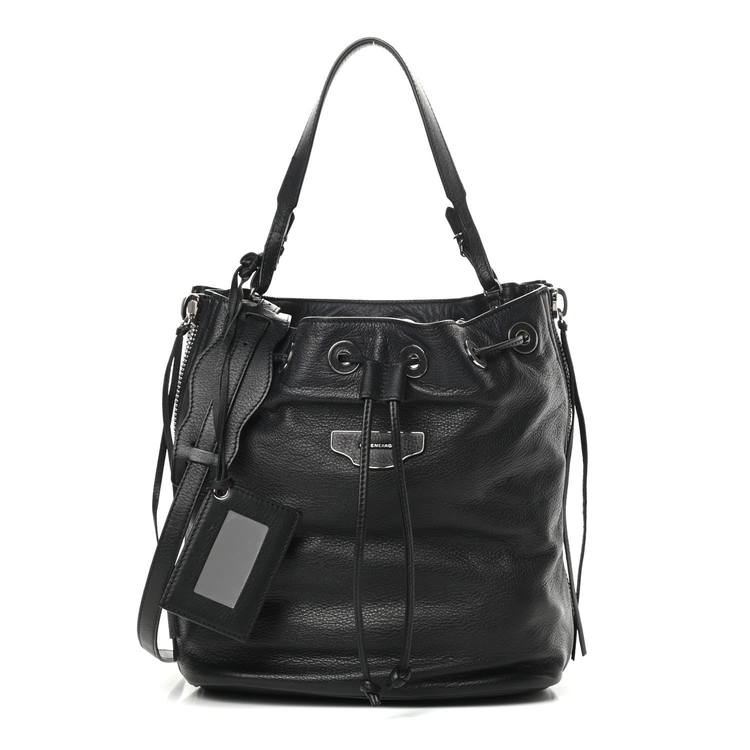 Balenciaga Veau Papier Plate Small Bucket Bag Black 1 of 10