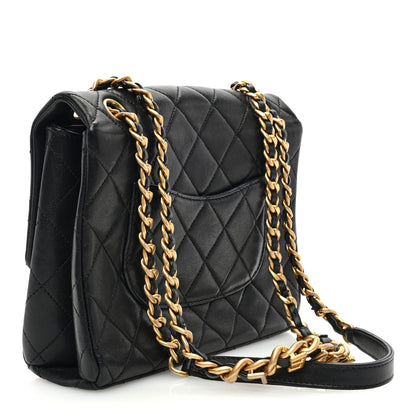 Chanel Lambskin Quilted Chaine Lettre Square Flap Black 3 of 10