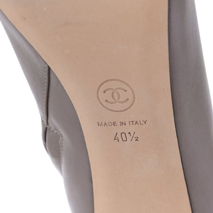 Chanel Calfskin Cap Toe CC Short Boots 40.5 Grey Black 6 of 8