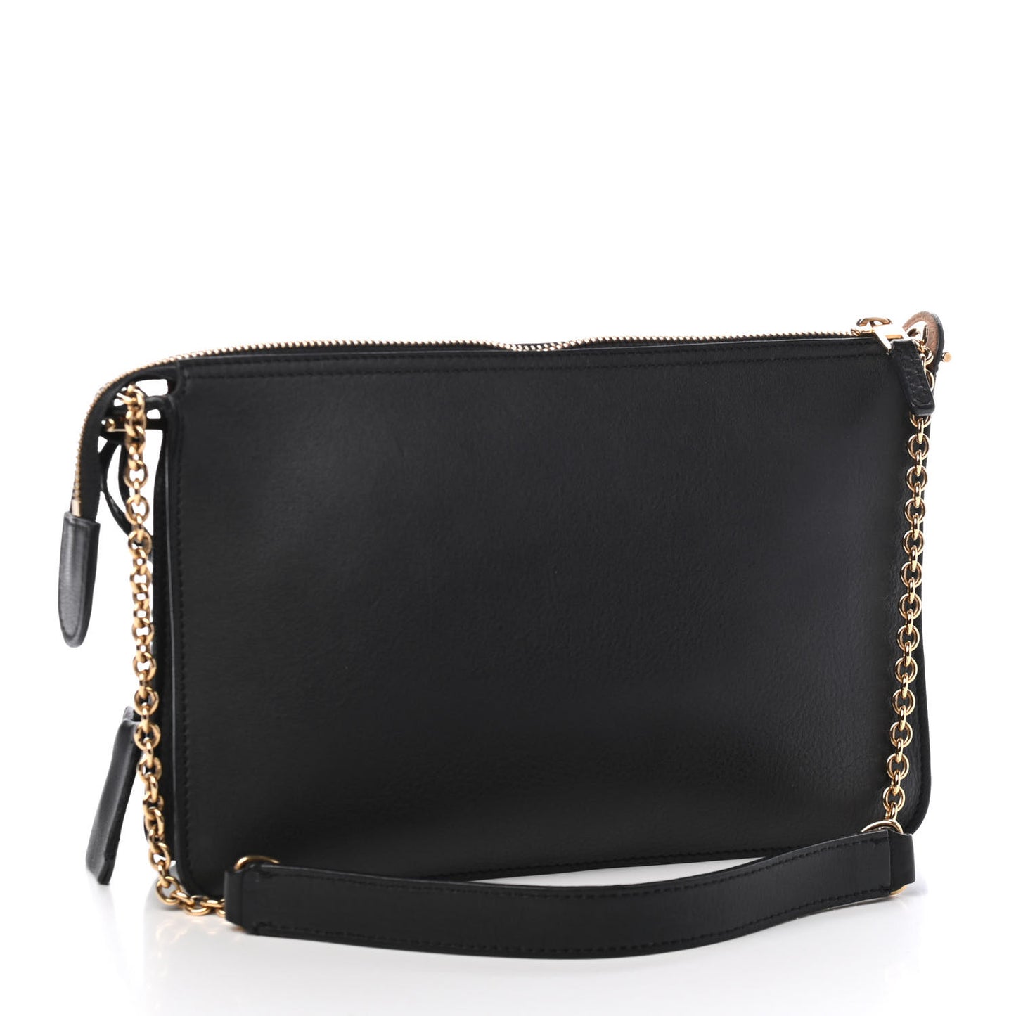 Calfskin Envelope Shoulder Bag Black