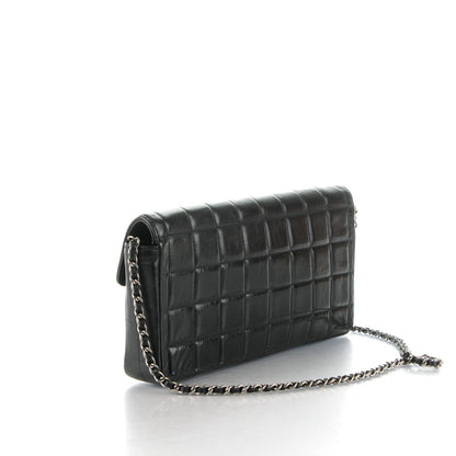 Chanel Lambskin Quilted East West Chocolate Bar Flap Black 3 of 11