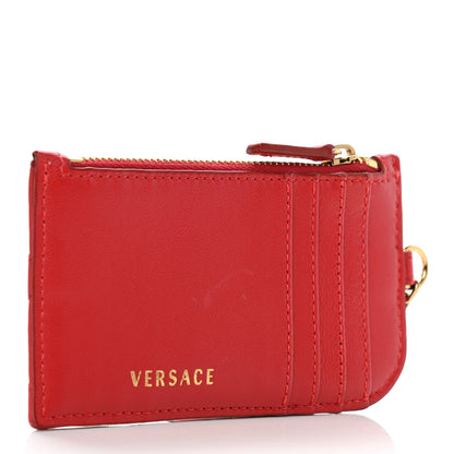 Versace Nappa Quilted Tribute Key Pouch Red 3 of 6