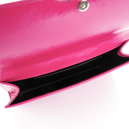 Saint Laurent Textured Patent Monogram Large Belle De Jour Clutch Fuchsia 5 of 7