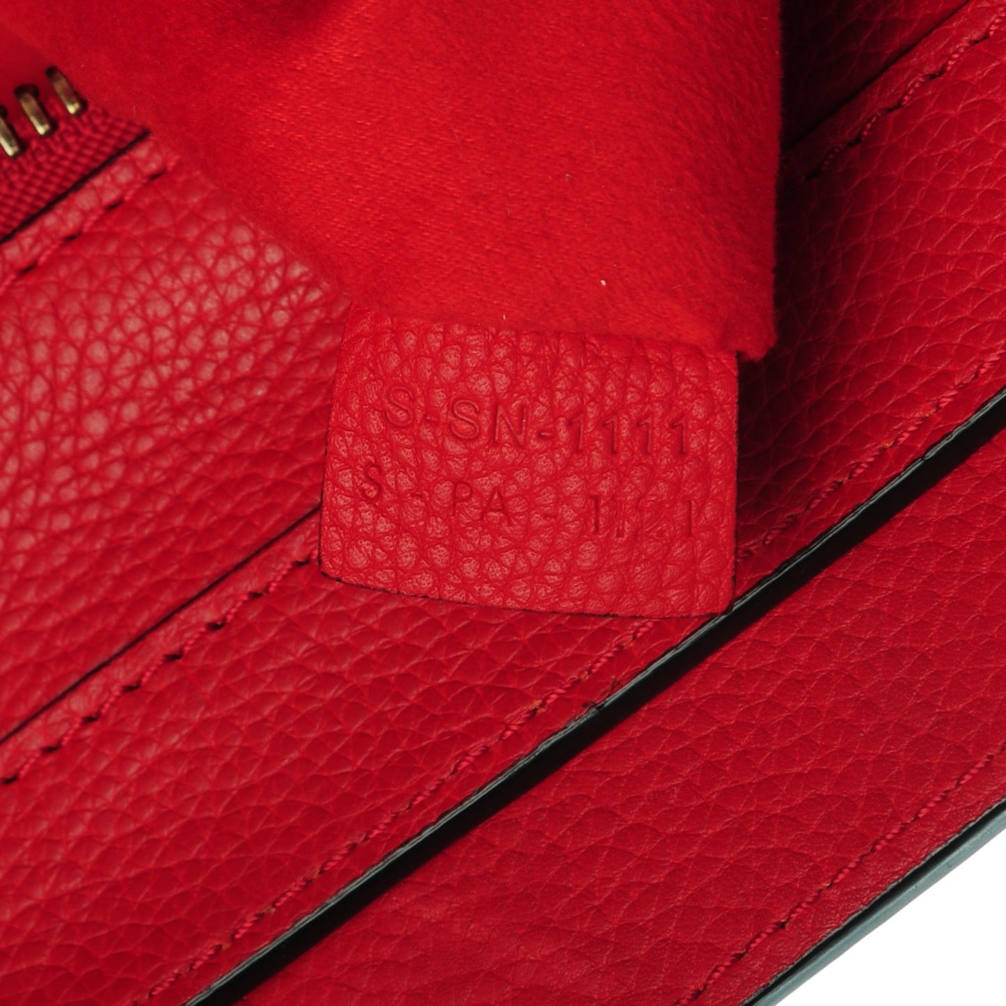 Drummed Calfskin Mini Luggage Coquelicot