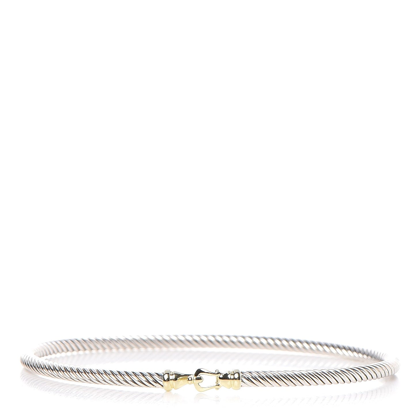 Sterling Silver 18K Yellow Gold 3mm Cable Buckle Bracelet