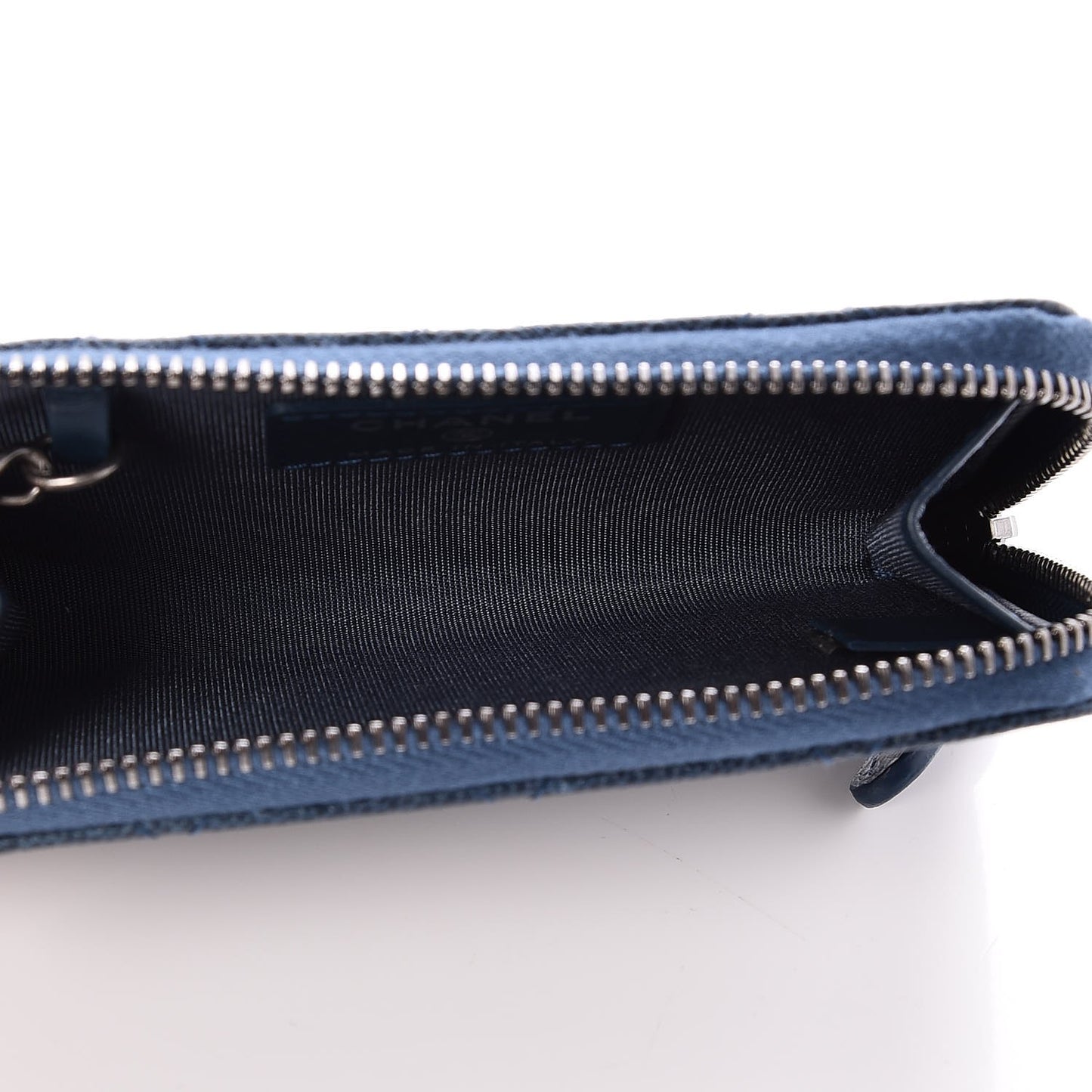 Caviar Quilted Key Holder Case Blue