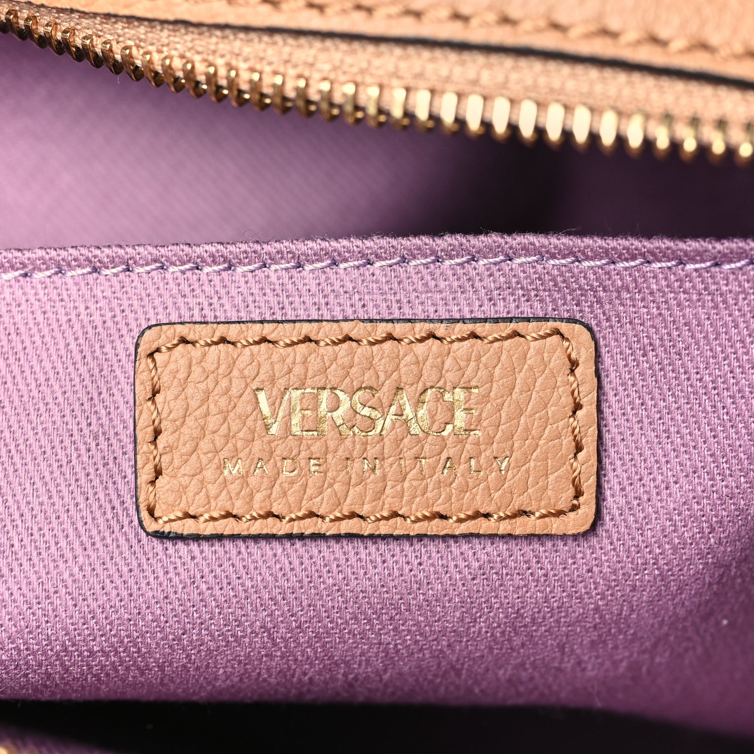 Versace Grained Calfskin La Medusa Shoulder Bag Brown 6 of 8