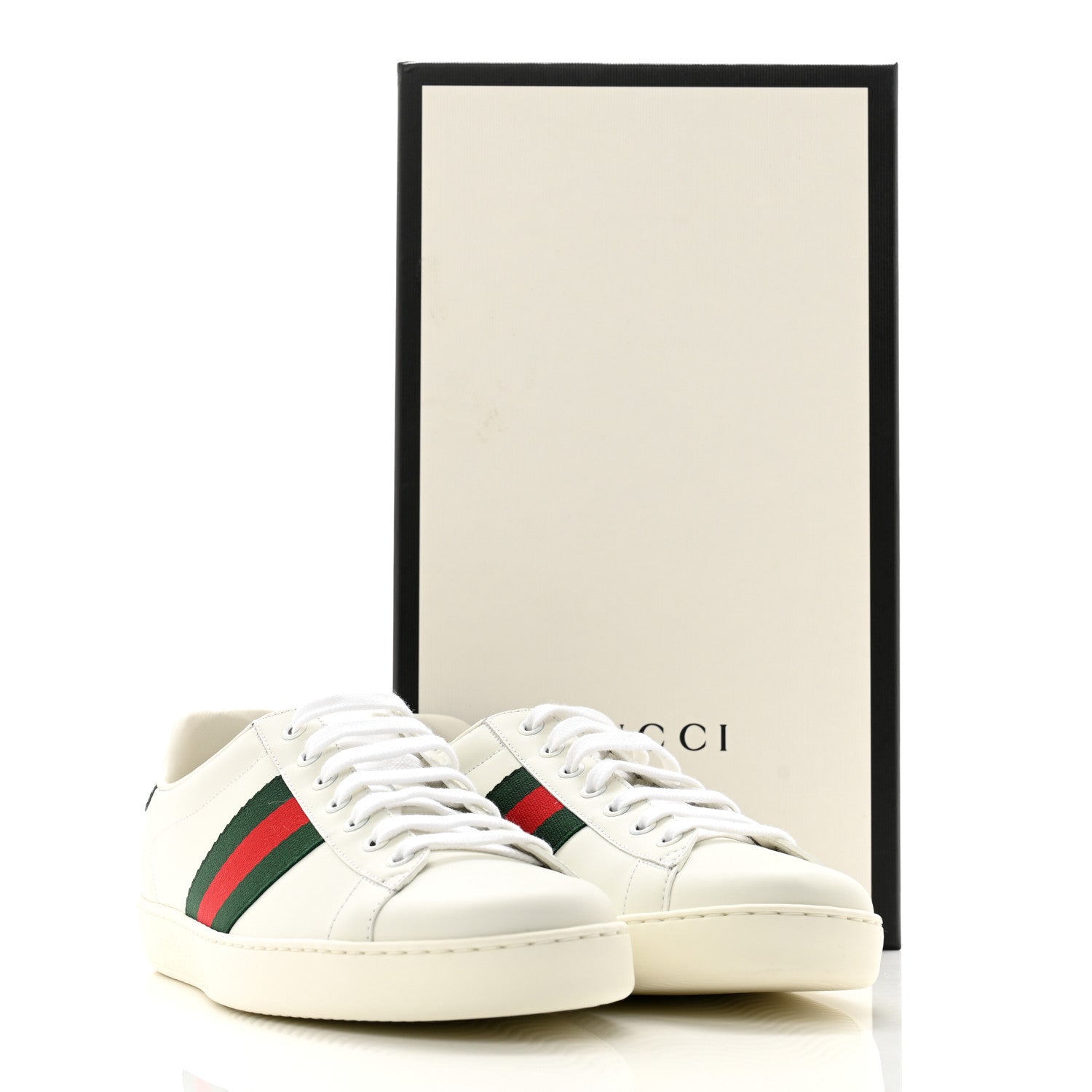 Gucci Calfskin Crocodile Web Mens Ace Sneakers 9 White Green 10 of 10