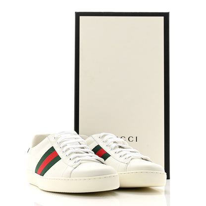 Gucci Calfskin Crocodile Web Mens Ace Sneakers 9 White Green 10 of 10