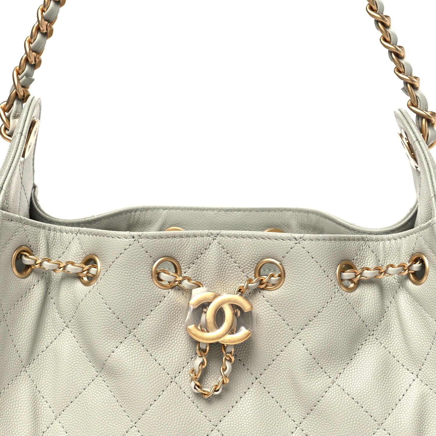 Chanel Caviar Quilted Mini Chanel 25 Handbag Light Green 8 of 11