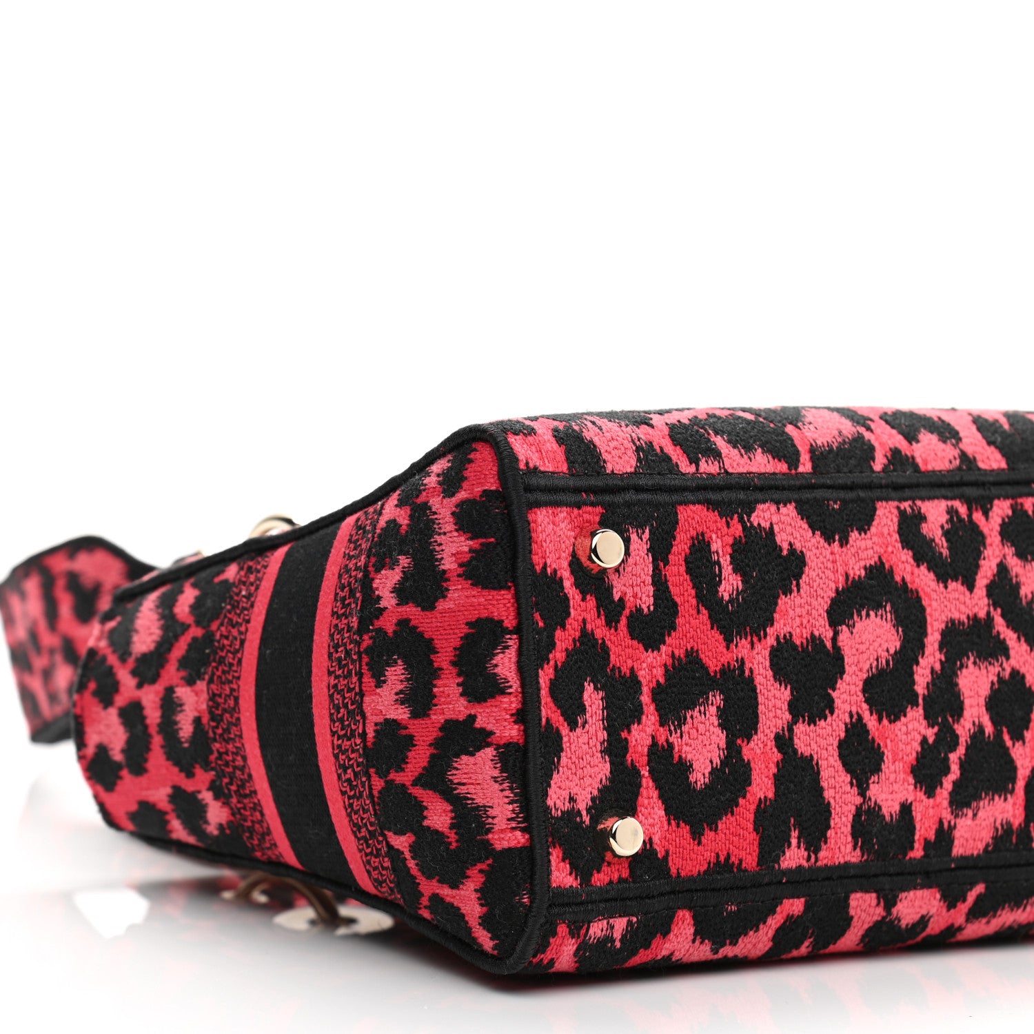 Christian Dior Canvas Mizza Embroidered Medium Lady D-Lite Fuchsia 8 of 9