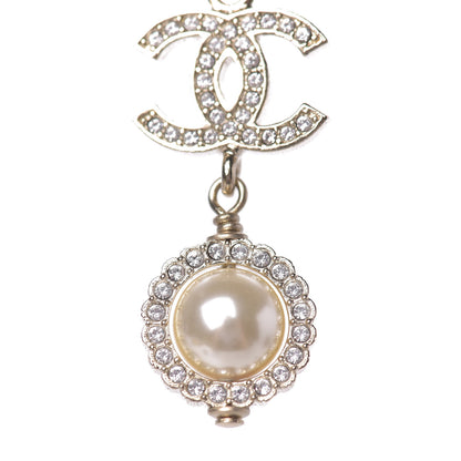 Chanel Crystal Pearl CC Lace Camellia Necklace Gold 5 of 8