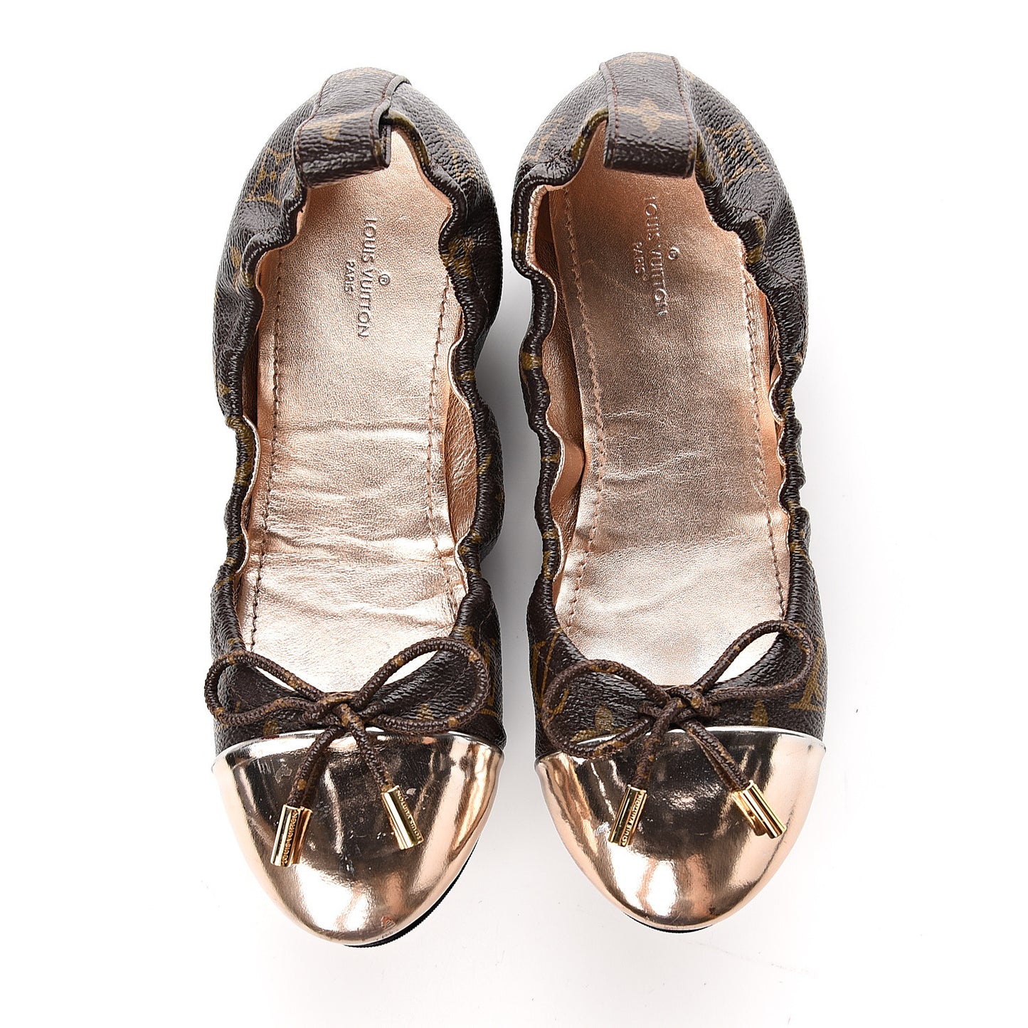 Monogram Flirty Ballet Flats 36 Gold