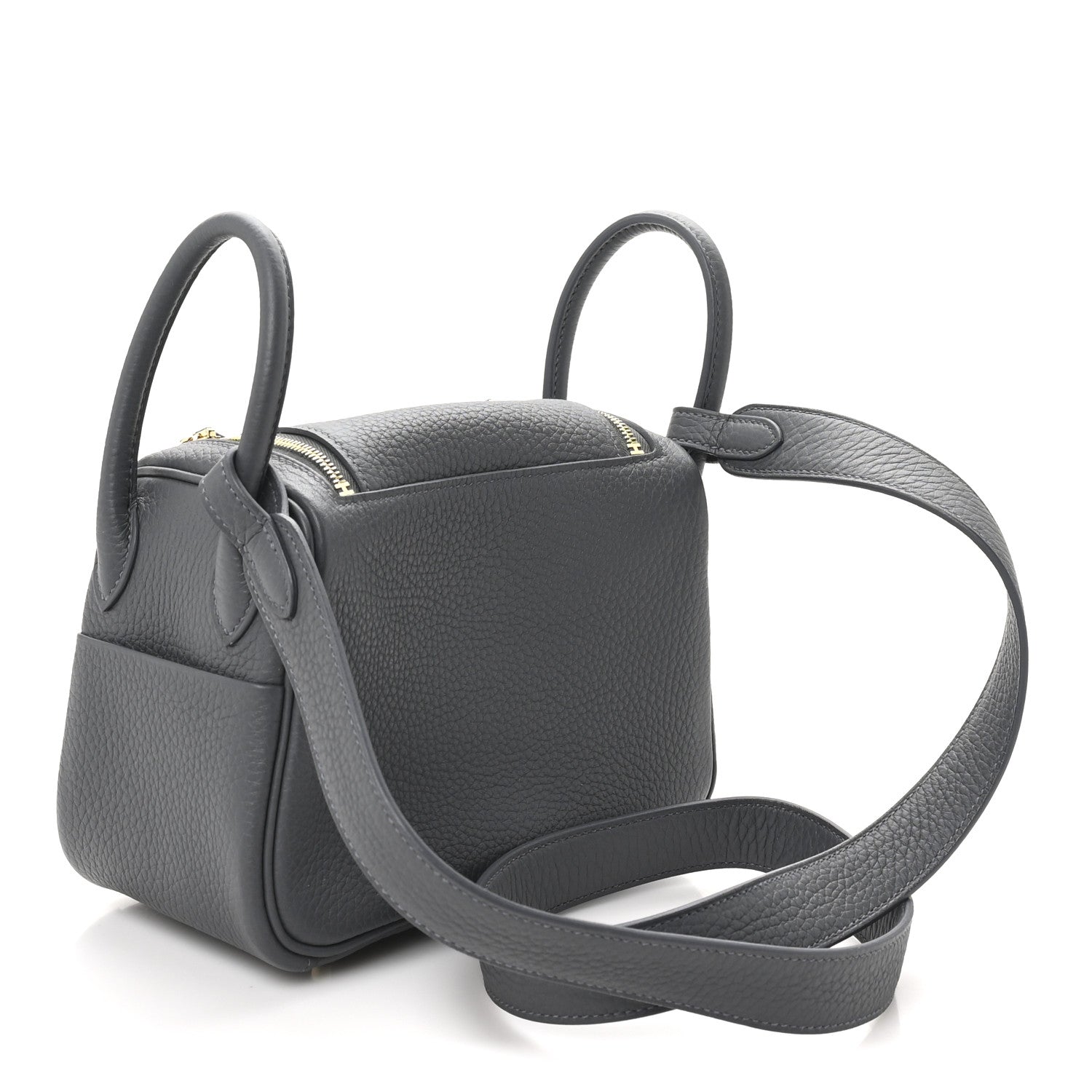 Hermes Taurillon Clemence Mini Lindy 20 Ardoise 3 of 11