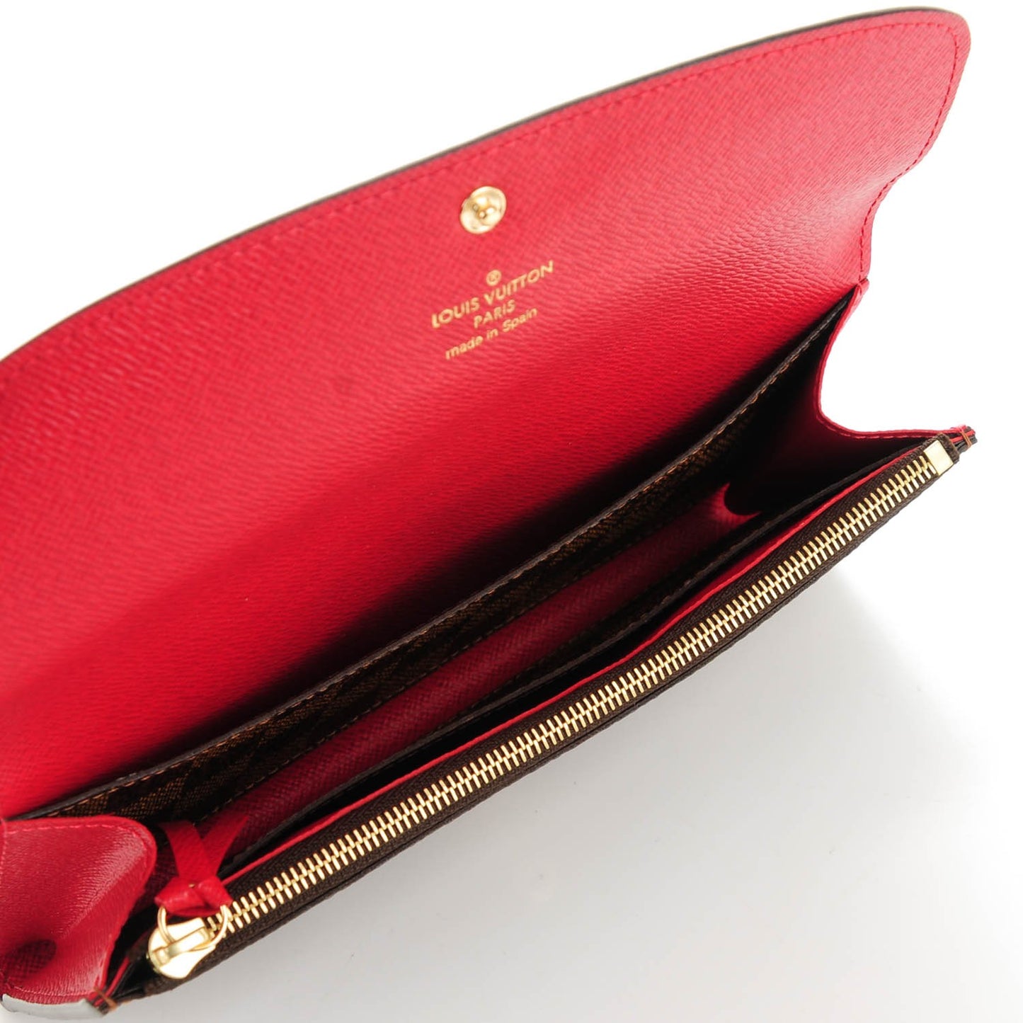 Damier Ebene Emilie Wallet Red