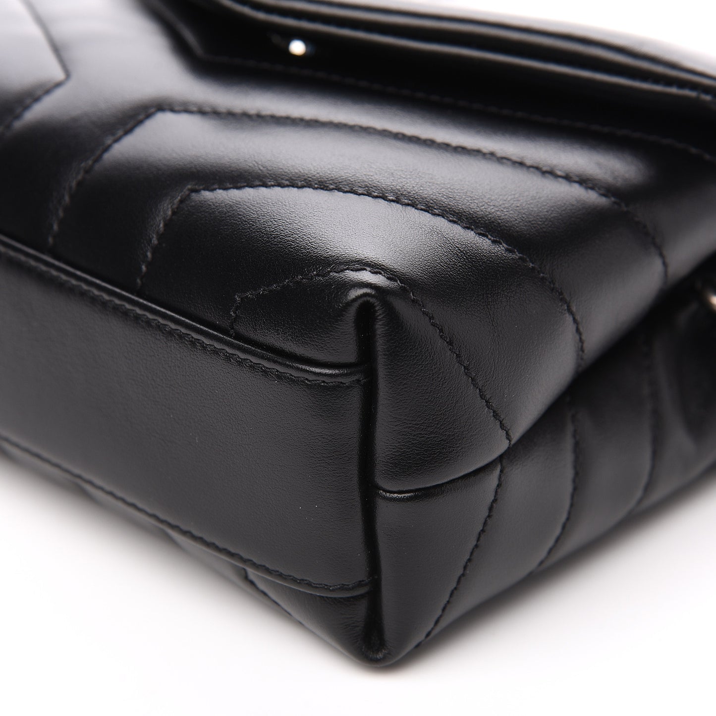 Calfskin Y Quilted Monogram Toy Loulou Crossbody Bag Black