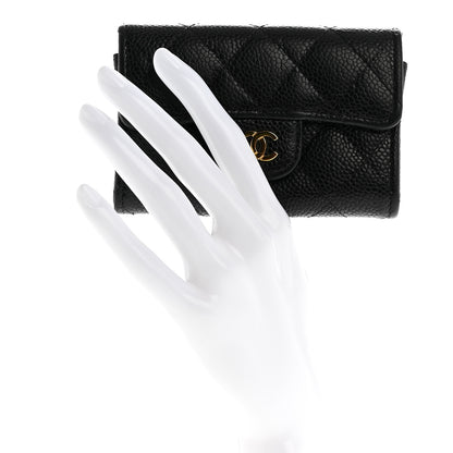 Chanel Caviar Quilted Flap Card Holder Wallet Black 2 of 8