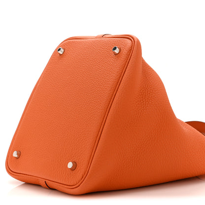Hermes Taurillon Clemence Picotin Lock 22 MM Orange 10 of 10