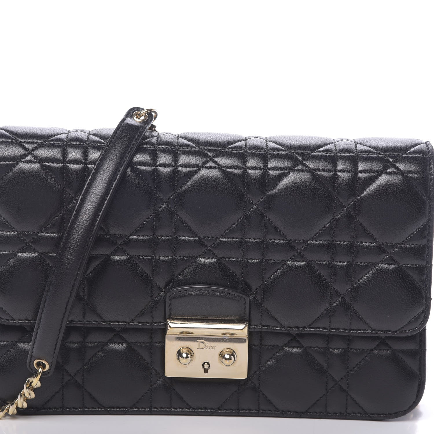 Christian Dior Lambskin Cannage Miss Dior Promenade Pouch Black 11 of 12