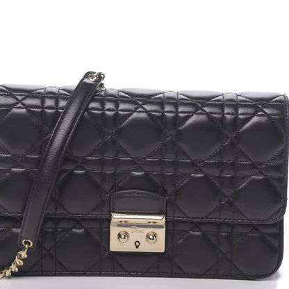 Christian Dior Lambskin Cannage Miss Dior Promenade Pouch Black 11 of 12