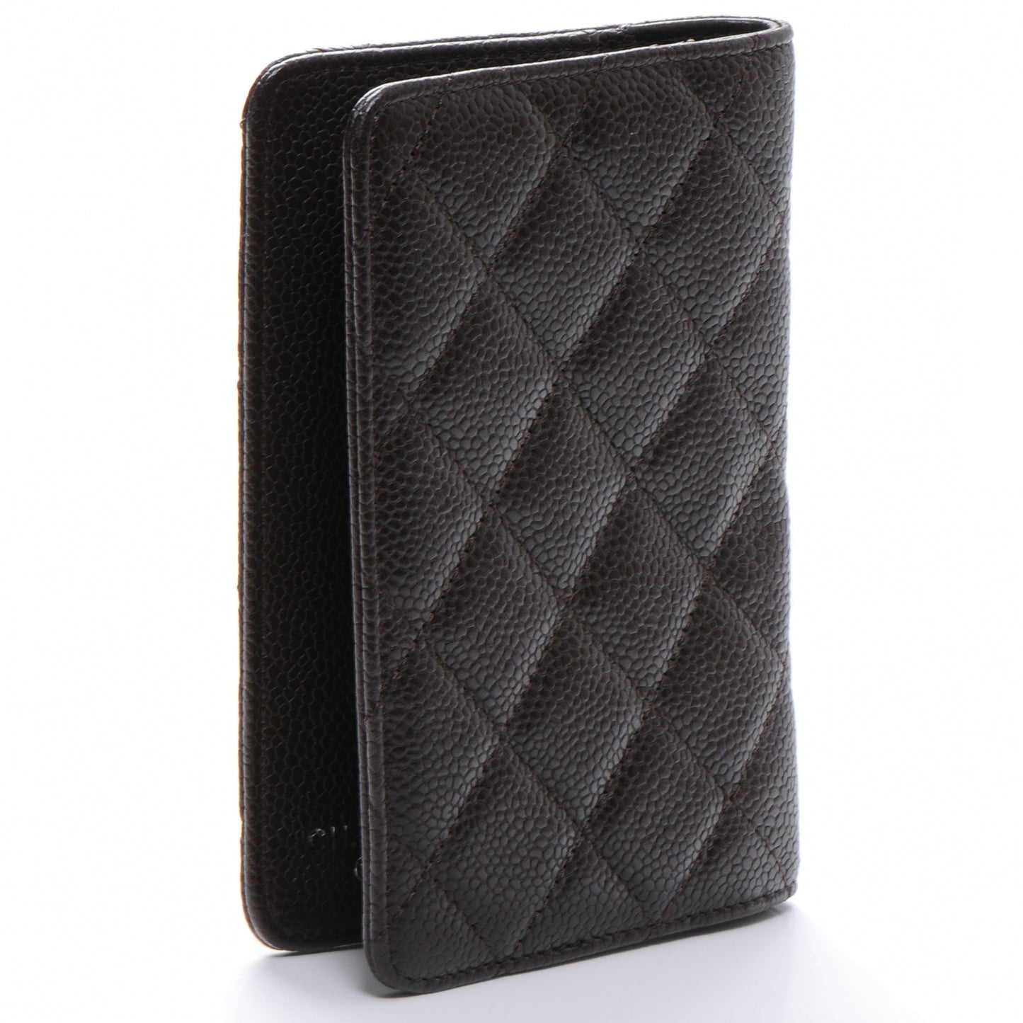 Caviar Quilted CC Agenda Cover Brown