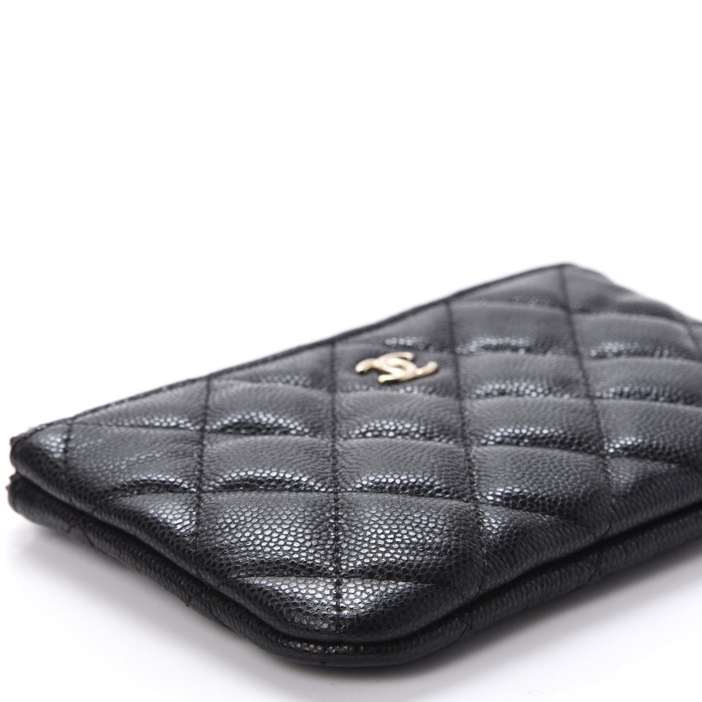 Caviar Quilted Small Cosmetic Case Black