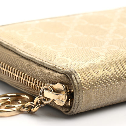 Gucci Imprime Monogram GG Pierce Zip Around Wallet Gold 8 of 14