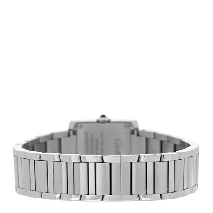 Cartier Stainless Steel Diamond Bezel 21mm Tank Francaise Quartz Watch Silver 3 of 5
