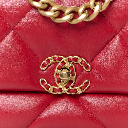 Chanel Goatskin Quilted Medium Chanel 19 Flap Red 8 of 11