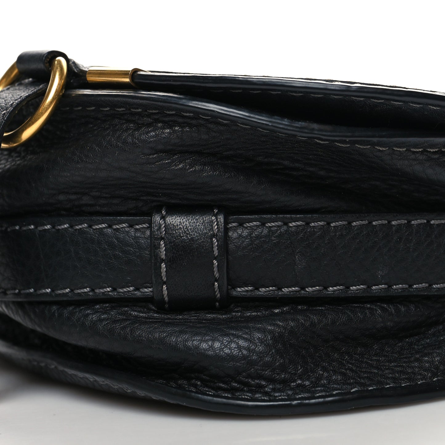 Calfskin Mini Marcie Round Crossbody Bag Black