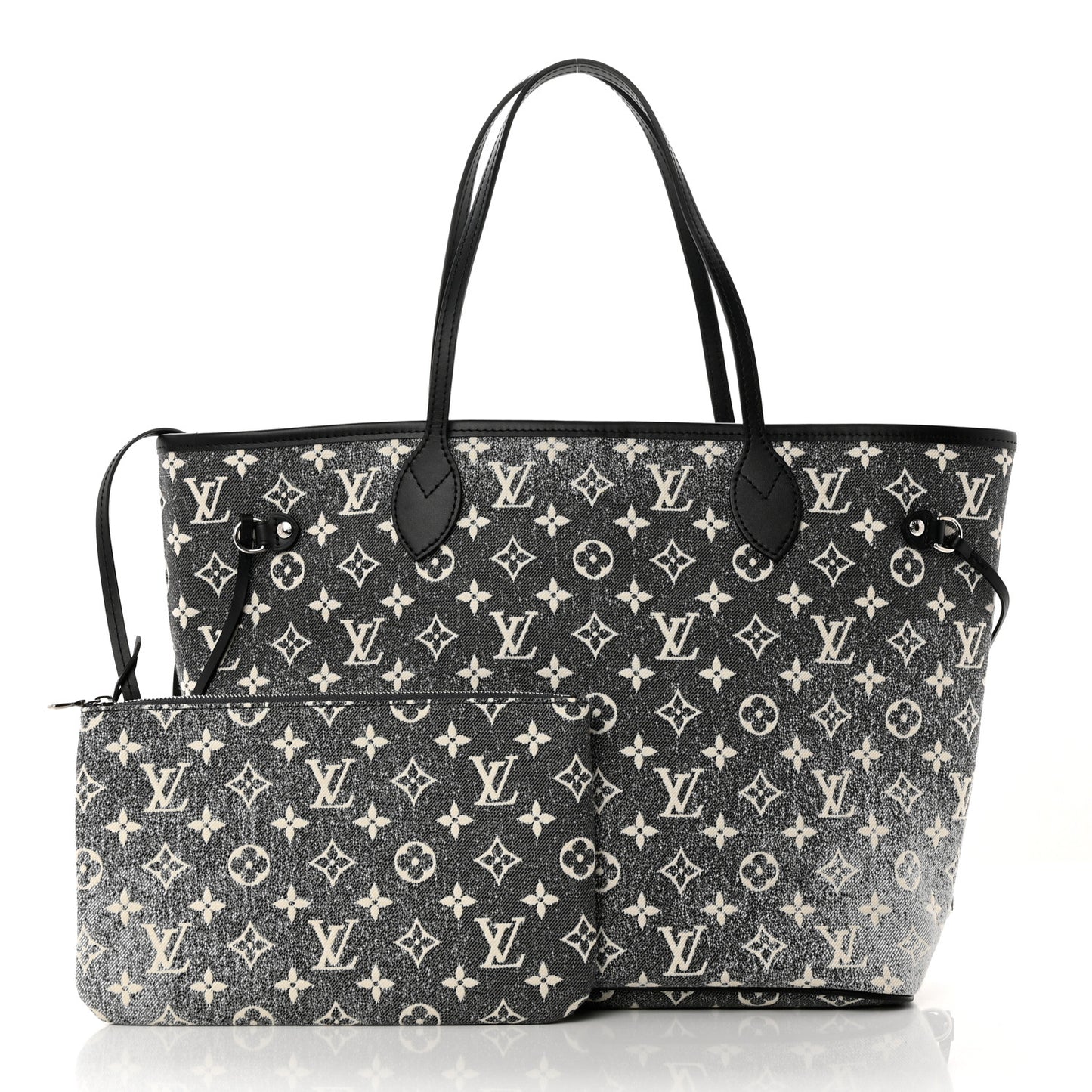 Denim Monogram Jacquard Neverfull MM Grey
