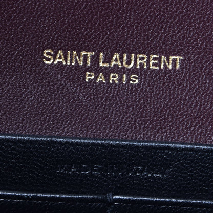 Saint Laurent Velvet Matelasse Vicky Chain Bag Burgundy 8 of 8