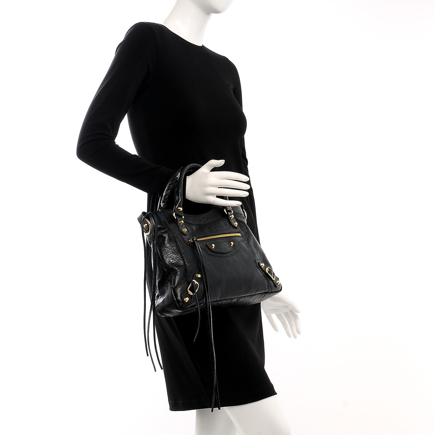 Balenciaga Agneau Classic Gold Hardware Town Black 2 of 8