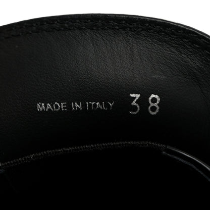 Prada Spazzolato Metal Triangle Logo Double Chocolate Loafers 38 Black 7 of 8