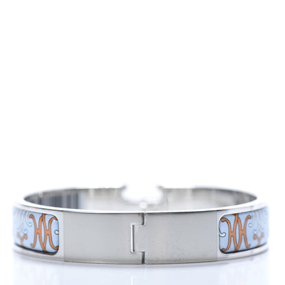Hermes Enamel Narrow Print H Lift Clic Clac H Bracelet PM Orange Blue 3 of 6