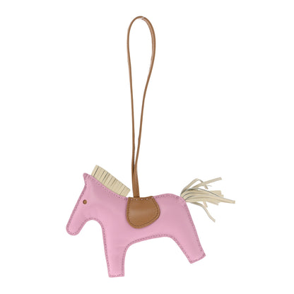 Hermes Milo Lambskin Grigri Rodeo Horse Bag Charm PM Mauve Sylvestre Craie Chai 1 of 4