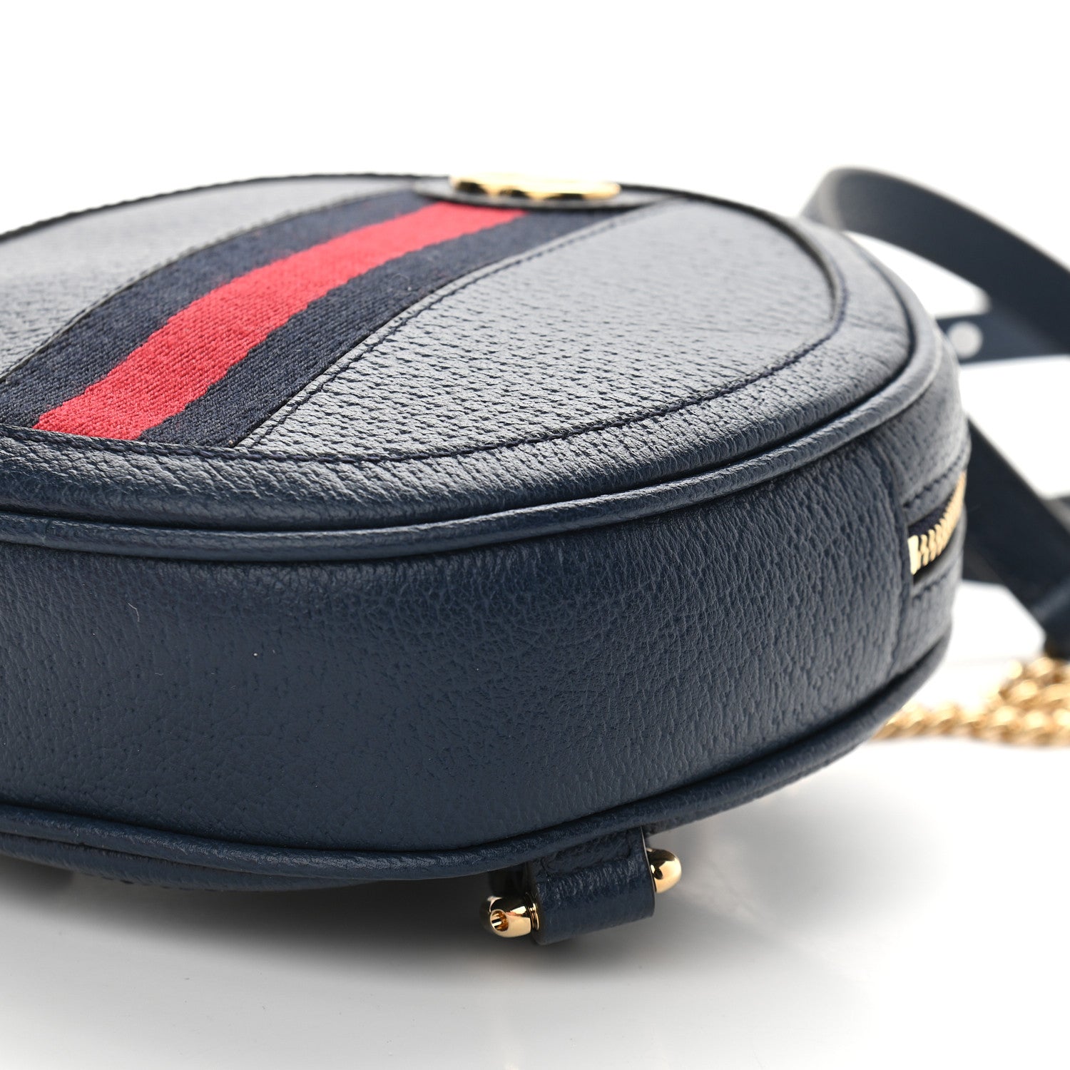 Gucci Textured Calfskin Web Mini Ophidia Round Backpack Blue Agata 9 of 9